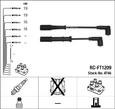 Jeu de câbles d'allumage NGK 4746