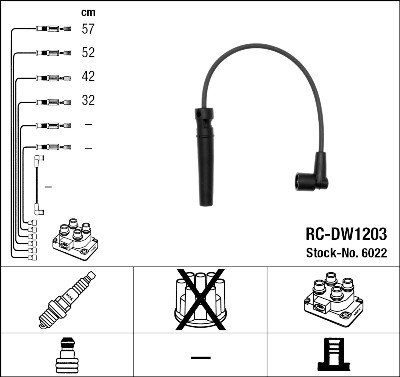 Jeu de câbles d'allumage NGK 6022