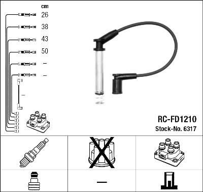 Jeu de câbles d'allumage NGK 6317