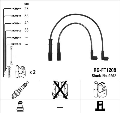 Jeu de câbles d'allumage NGK 9262