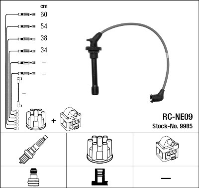 Jeu de câbles d'allumage NGK 9985