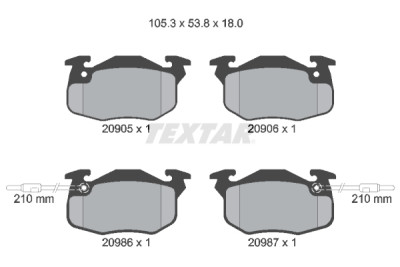 Plaquettes de frein TEXTAR 2090506