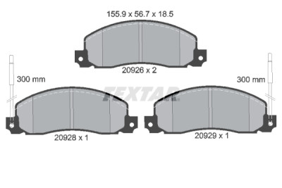 Plaquettes de frein TEXTAR 2092602