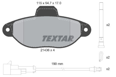 Plaquettes de frein TEXTAR 2143609