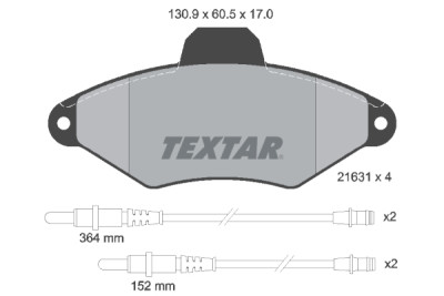 Plaquettes de frein TEXTAR 2163102