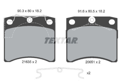 Plaquettes de frein TEXTAR 2163501