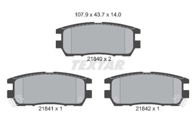 Plaquettes de frein TEXTAR 2184002