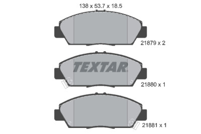 Plaquettes de frein TEXTAR 2187901