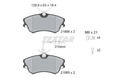 Plaquettes de frein TEXTAR 2188801