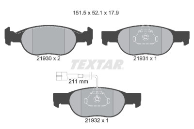 Plaquettes de frein TEXTAR 2193002