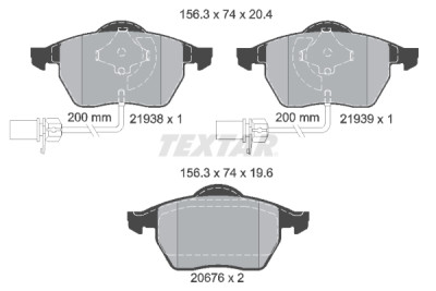Plaquettes de frein TEXTAR 2193801