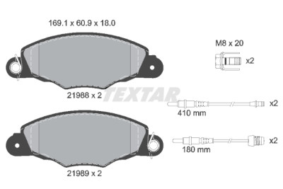 Plaquettes de frein TEXTAR 2198804