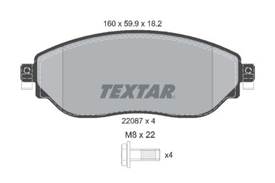Plaquettes de frein TEXTAR 2208701