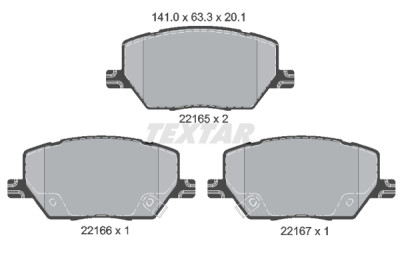 Plaquettes de frein TEXTAR 2216501