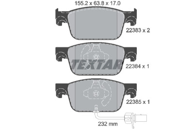 Plaquettes de frein TEXTAR 2238301