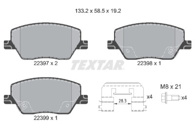 Plaquettes de frein TEXTAR 2239701