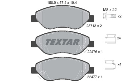 Plaquettes de frein TEXTAR 2247601
