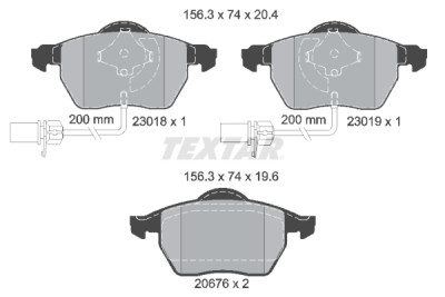 Plaquettes de frein TEXTAR 2301802