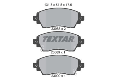 Plaquettes de frein TEXTAR 2308801