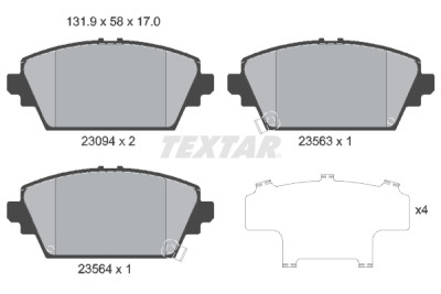 Plaquettes de frein TEXTAR 23094 01