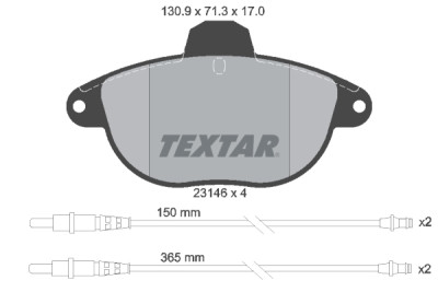Plaquettes de frein TEXTAR 23146 01