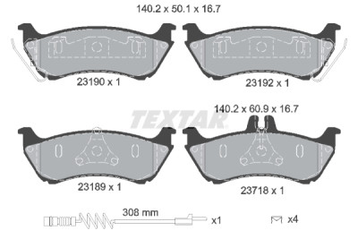 Plaquettes de frein TEXTAR 2319002
