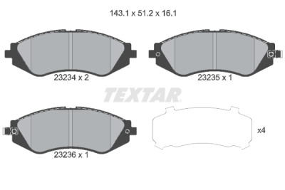 Plaquettes de frein TEXTAR 23234 01