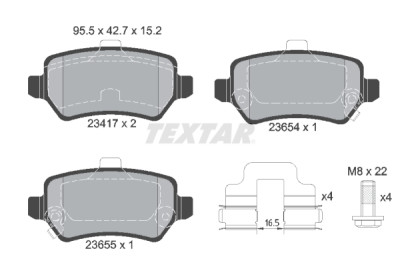 Plaquettes de frein TEXTAR 2341703