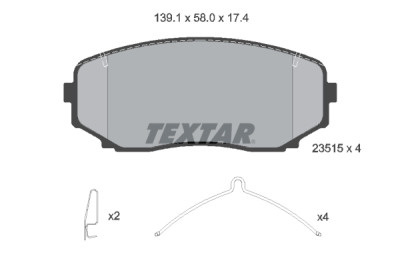 Plaquettes de frein TEXTAR 2351503