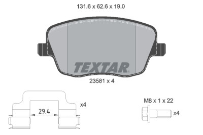 Plaquettes de frein TEXTAR 2358101