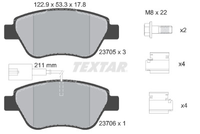 Plaquettes de frein TEXTAR 23705 02