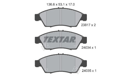 Plaquettes de frein TEXTAR 23817 01