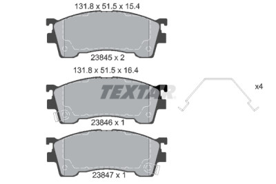Plaquettes de frein TEXTAR 2384504