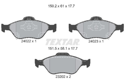 Plaquettes de frein TEXTAR 24022 01