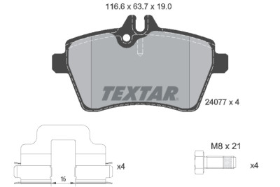 Plaquettes de frein TEXTAR 2407701