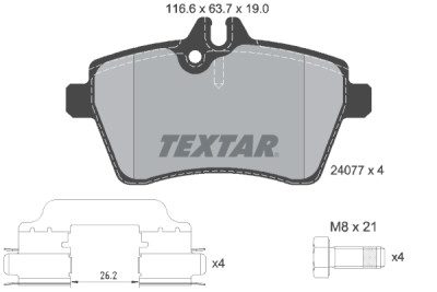 Plaquettes de frein TEXTAR 2407702