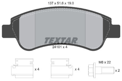 Plaquettes de frein TEXTAR 2410101