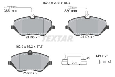 Plaquettes de frein TEXTAR 2413303