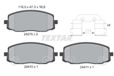 Plaquettes de frein TEXTAR 24275 01