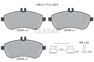 Plaquettes de frein TEXTAR 24306 01
