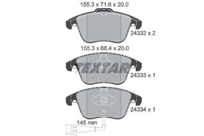 Plaquettes de frein TEXTAR 2433301