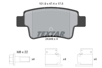 Plaquettes de frein TEXTAR 24349 01
