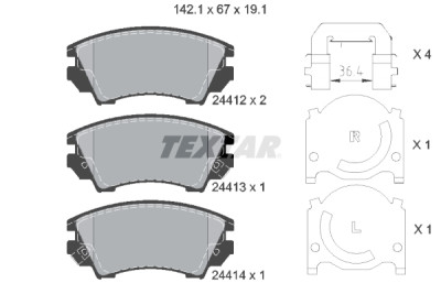 Plaquettes de frein TEXTAR 24412 01