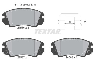 Plaquettes de frein TEXTAR 24586 01