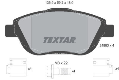 Plaquettes de frein TEXTAR 2488301
