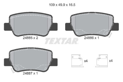 Plaquettes de frein TEXTAR 2488501