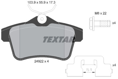 Plaquettes de frein TEXTAR 24922 01