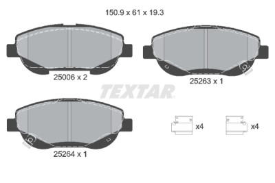 Plaquettes de frein TEXTAR 25006 01