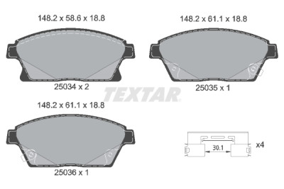 Plaquettes de frein TEXTAR 25034 01