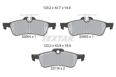 Plaquettes de frein TEXTAR 25054 01